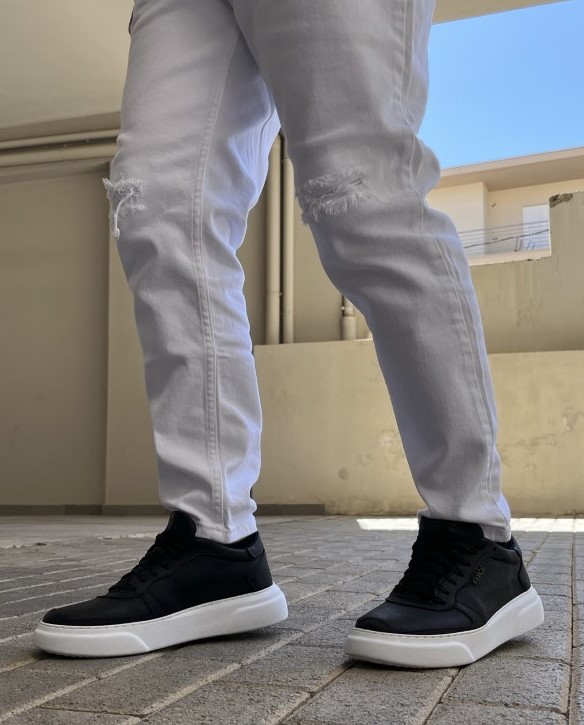 Ανδρικά ασπρόμαυρα Casual Sneakers δίσολα 2222020A φωτογραφία
